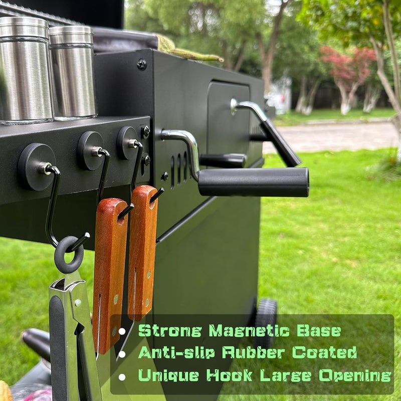 UNUSFIRE Smoker Grill Hooks 4 Pack Heavy Duty,Non-Slip Magnetic Hook for Grill Utensils,Strong Magnetic Hooks for Traeger Blackstone Pit Boss Camp Chef Z Grills BBQ Grill Accessories - Image 3